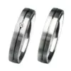 Alianzas de boda de acero con diamante