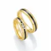 Alianzas de boda de oro amarillo y zirconio con diamantes