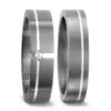 Alianzas de boda de titanio y plata con diamante