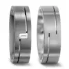 Alianzas de boda de titanio con diamante