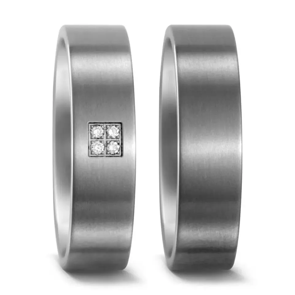 Alianzas de boda de titanio con diamantes