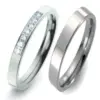 Alianzas de boda de titanio con diamantes