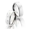 Alianzas de boda de titanio y cerámica con diamantes