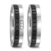 Alianzas de boda de titanio y carbono con diamantes