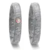 Alianzas de boda de carbono y oro rosado con diamante