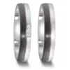 Alianzas de boda de titanio y carbono con diamantes