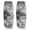 Alianzas de boda de tántalo con diamantes