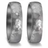 Alianzas de boda de tántalo con diamantes