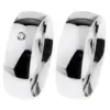 Alianzas de boda de acero con diamante