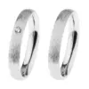 Alianzas de boda de acero con diamante