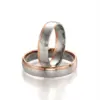 Alianzas de boda de oro blanco y oro rosado con diamantes