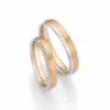 Alianzas de boda de platino y oro rosado con diamantes