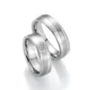 Alianzas de boda de acero con diamantes