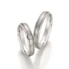 Alianzas de boda de acero con diamante