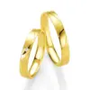 Alianzas de boda de oro amarillo con diamante