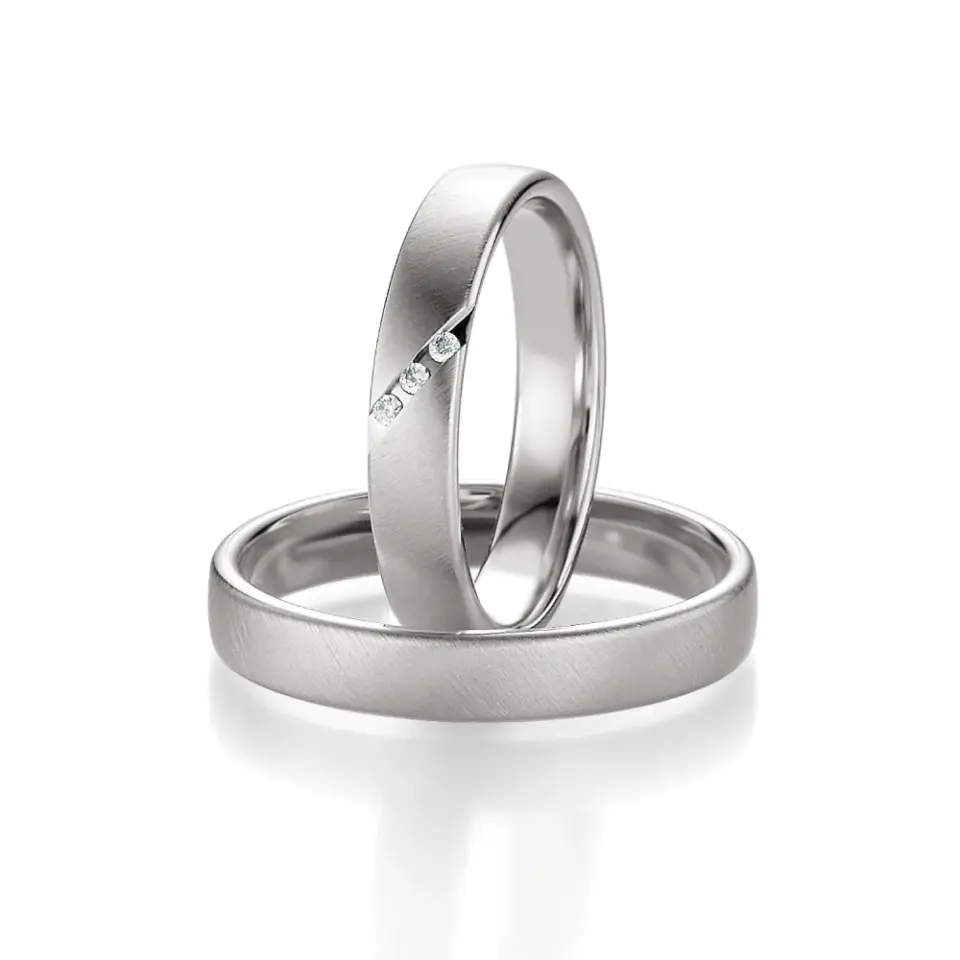 Alianzas de boda de platino con diamantes