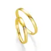 Alianzas de boda de oro amarillo con diamante
