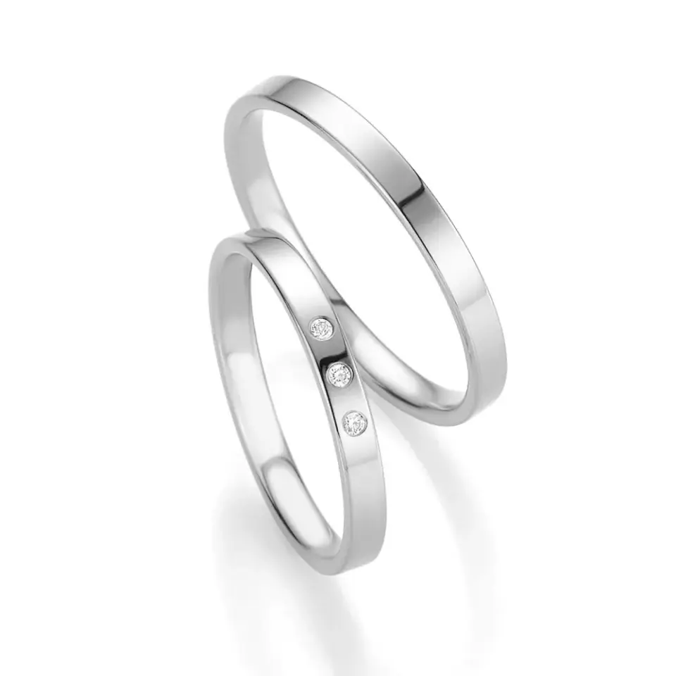 Alianzas de boda de platino con diamantes