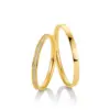 Alianzas de boda de oro amarillo con diamantes