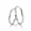Alianzas de boda de oro blanco con diamantes