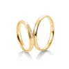 Alianzas de boda de oro amarillo con diamantes
