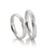 Alianzas de boda de oro blanco con diamante