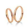 Alianzas de boda de oro rosado con diamantes