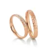 Alianzas de boda de oro rosado con diamantes