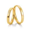 Alianzas de boda de oro amarillo con diamantes