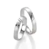 Alianzas de boda de oro blanco con diamante