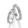 Alianzas de boda de platino con diamante