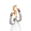 Alianzas de boda de oro rosado y paladio con diamantes