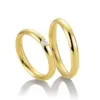 Alianzas de boda de oro amarillo con diamante