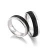 Alianzas de boda de paladio y carbono con diamantes
