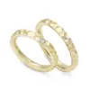 Alianzas de boda de oro amarillo con diamante