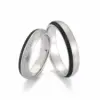 Alianzas de boda de paladio y carbono con diamantes