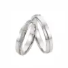 Alianzas de boda de paladio con diamantes