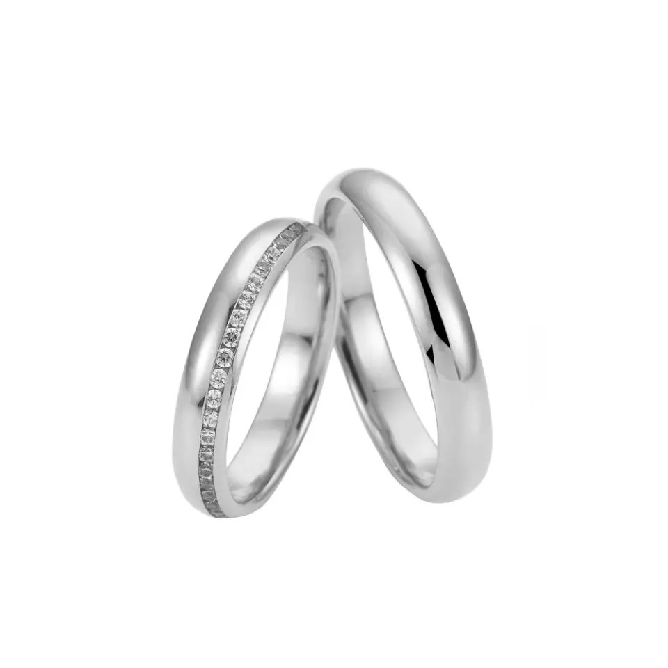 Alianzas de boda de platino con diamantes