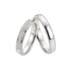 Alianzas de boda de paladio con diamantes