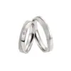 Alianzas de boda de platino con diamante
