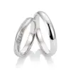Alianzas de boda de paladio con diamantes