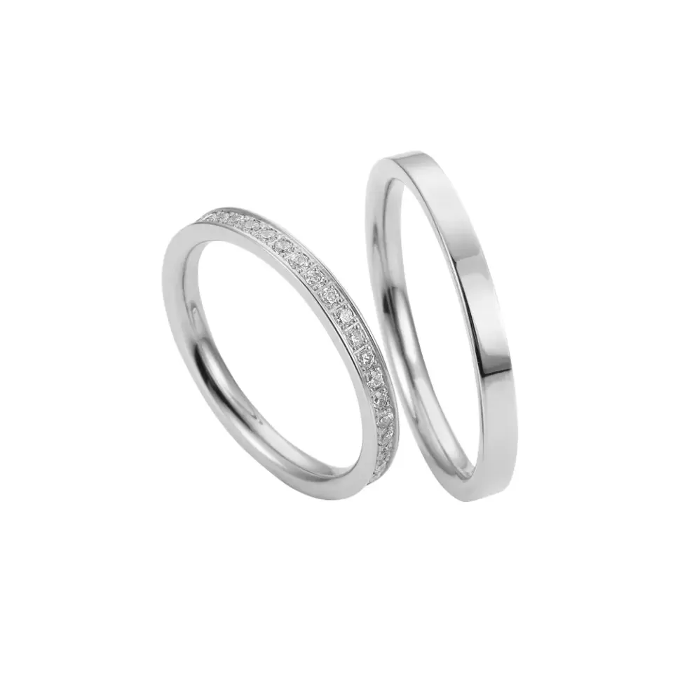 Alianzas de boda de platino con diamantes