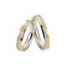 Alianzas de boda de oro amarillo y paladio con diamante