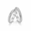 Alianzas de boda de oro blanco con diamante