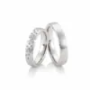 Alianzas de boda de paladio con diamantes