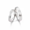 Alianzas de boda de paladio con diamantes