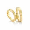 Alianzas de boda de oro amarillo con diamantes