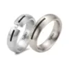 Alianzas de boda de acero y cerámica con diamante