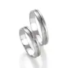 Alianzas de boda de oro blanco y oro gris con diamante