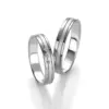 Alianzas de boda de oro blanco y oro gris con diamantes
